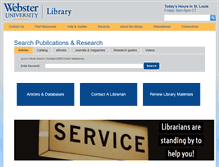 Tablet Screenshot of library.webster.edu